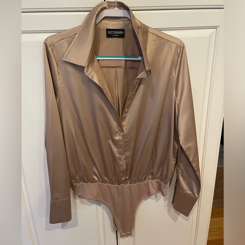 Kittenish satin bodysuit, size XL